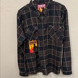Dixxon women’s Black/brown Plaid Flannel Shirt